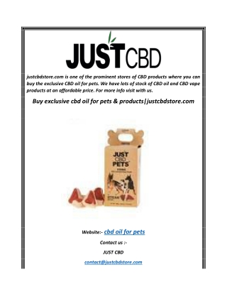 Buy exclusive cbd oil for pets