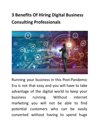 3 Benefits Of Hiring Digital Business Consulting Professionals