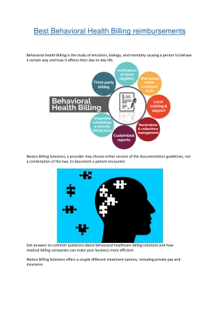 Best Behavioral Health Billing reimbursements
