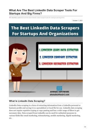 What Are The Best LinkedIn Data Scraper Tools For Startups And Big Firms