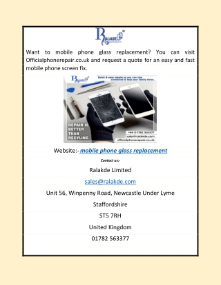 Mobile phone glass replacement  | Officialphonerepair.co.uk