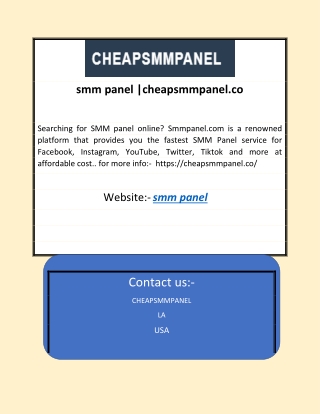 smm panel |cheapsmmpanel.co