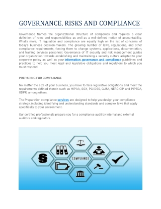 GOVERNANCE, RISKS AND COMPLIANCE