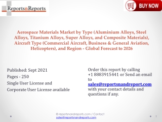 Aerospace Materials Market Key Manufacturers Analysis and Forecasts 2021 to 2026