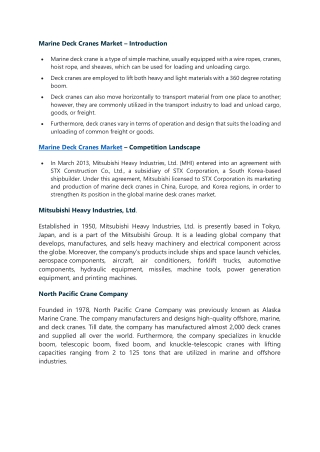 Marine Deck Cranes Market