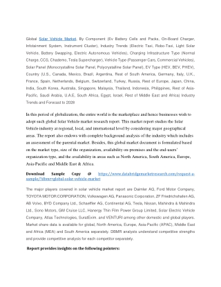 Solar Vehicle Market