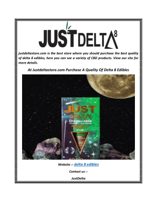 At Justdeltastore.com Purchase A Quality Of Delta 8 Edibles
