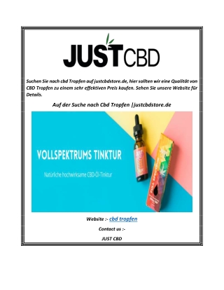 Auf der Suche nach Cbd Tropfen justcbdstore.de