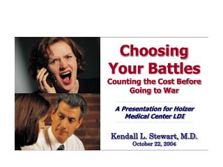 Choosing Your Battles Counting the Cost Before Going to War A Presentation for Holzer Medical Center LDI