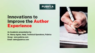 Innovations to Improve the Author Experience – Pubrica