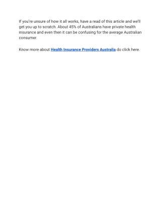 Health Insurance Providers Australia