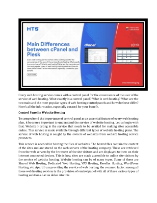 Main Differences between cPanel and Plesk