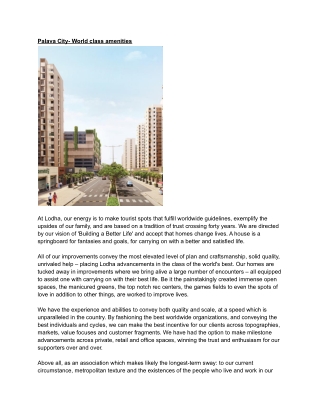 Palava City- World Class Amenities
