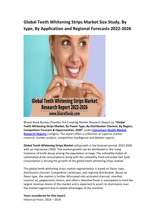 Global Teeth Whitening Strips Market Size Study