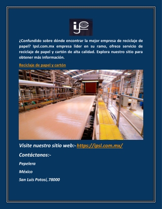 Reciclaje de Papel y Cartón | Ipsl.com.mx