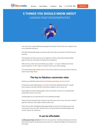 5 Things You Should Know About Landing Page Design Services