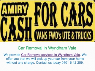 Car Removal Wyndham Vale