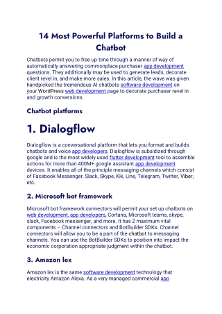 14 Most Powerful Platforms to Build a Chatbot