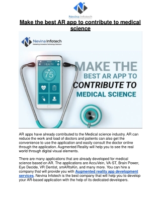 Make the best AR app to contribute to medical science