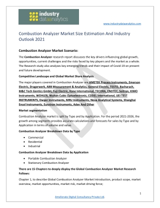 Combustion Analyzer Market Emerging Trends Boosts And  Global Industry Growth