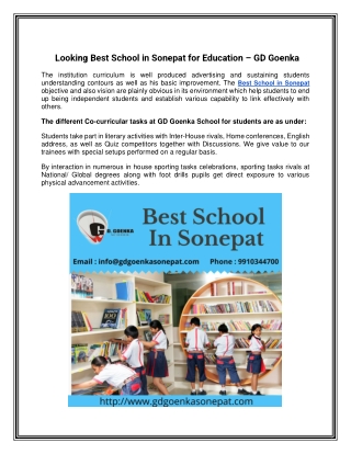 Looking Best School in Sonepat for Education – GD Goenka