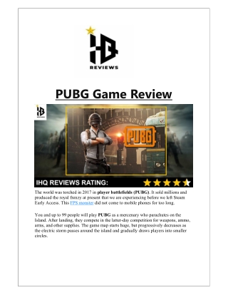 PUBG Game Review