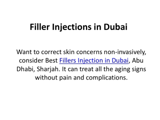 Filler Injections in Dubai