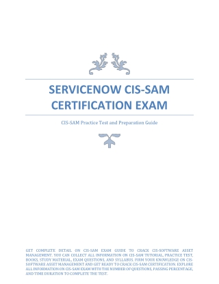 ServiceNow CIS-SAM Certification Exam | Question & Answer