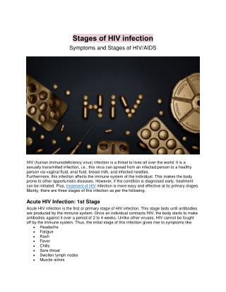 Stages of HIV infection