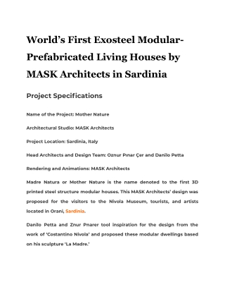 World’s First Exosteel Modular- Prefabricated Living Houses by MASK Architects in Sardinia