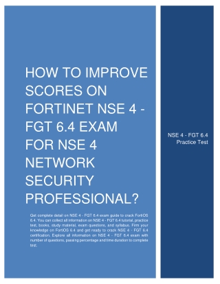 NSE 4 Study Guide: Way to crack Fortinet NSE 4 Exam