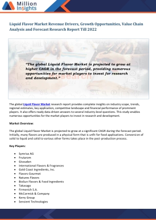 Liquid Flavor Market