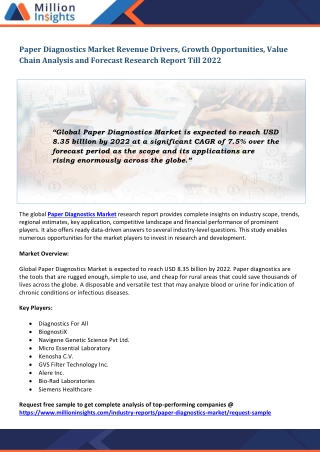 Paper Diagnostics Market