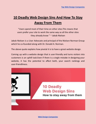 10 Deadly Web Design Sins And How To Stay Away From Them