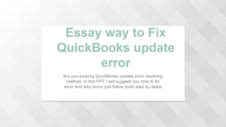 How to fix quickbooks update error and why occur?
