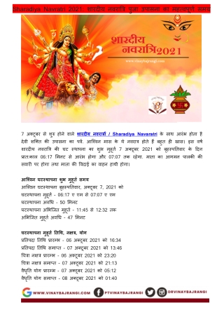 Sharadiya Navratri 2021