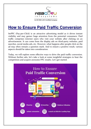 How to Ensure Paid Traffic Conversion