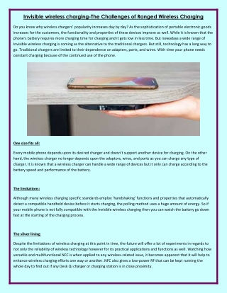 Invisible wireless charging-InvisQi