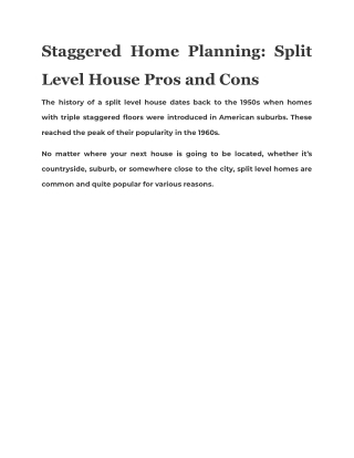 Staggered Home Planning: Split Level House Pros and Cons