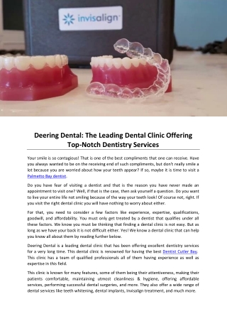 Deering Dental The Leading Dental Clinic Offering Top-Notch Dentistry Services