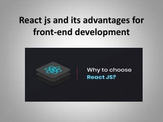 React js and its advantages for front-end development