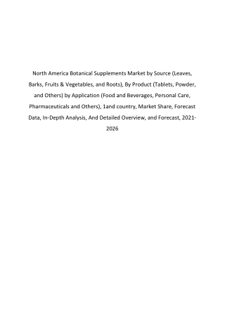 North America Botanical Supplements Market by Source