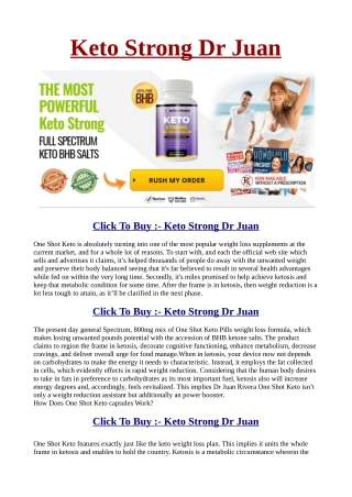 Keto Strong Dr Juan