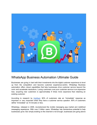 WhatsApp Business Automation Ultimate Guide