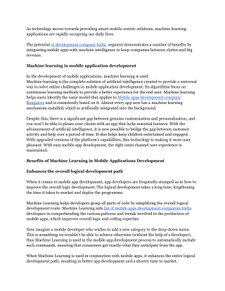 Machine Learning is Useful In Mobile App Development