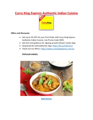 Curry King Express Indian Restaurant Maroubra, NSW - 5% off