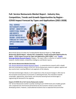 Full- Service Restaurants Market Report