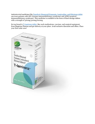 Tenofovir Disoproxil Fumarate, Lamivudine, and Efavirenz tablet