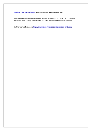 Excellent Pokerstars Software - Pokerstars Script - Pokerstars for Sale