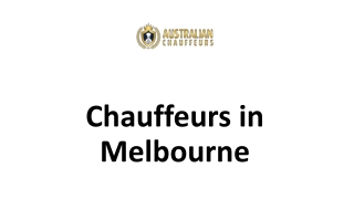 Chauffeurs in Melbourne